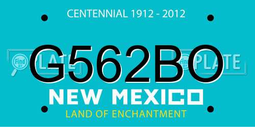 G562BO New Mexico License Plate