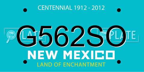 G562SO New Mexico License Plate