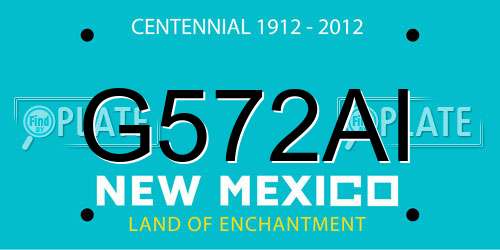 G572AI New Mexico License Plate