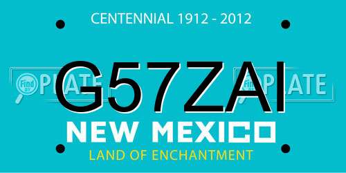 G57ZAI New Mexico License Plate