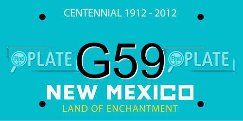 G59 New Mexico License Plate