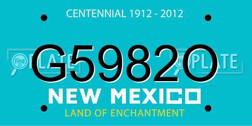 G5982O New Mexico License Plate