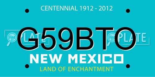 G59BTO New Mexico License Plate