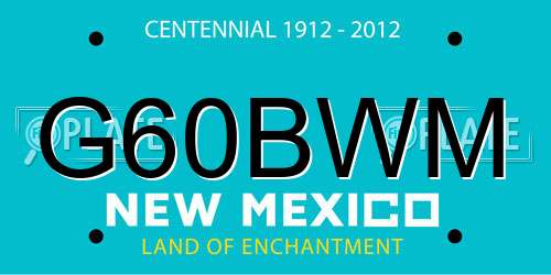 G60BWM New Mexico License Plate