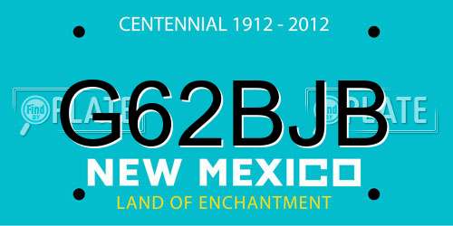 G62BJB New Mexico License Plate