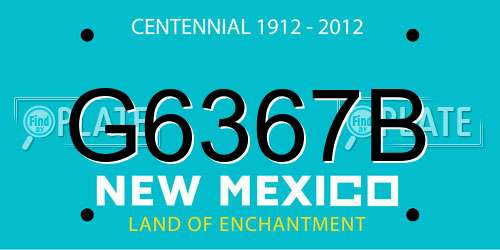G6367B New Mexico License Plate