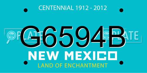 G6594B New Mexico License Plate