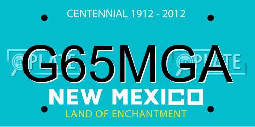 G65MGA New Mexico License Plate