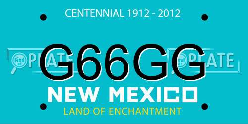 G66GG New Mexico License Plate