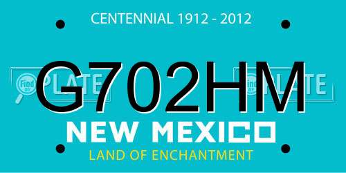 G702HM New Mexico License Plate