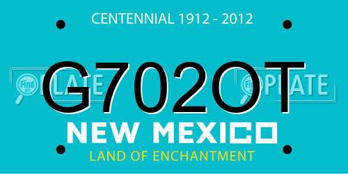 G702OT New Mexico License Plate