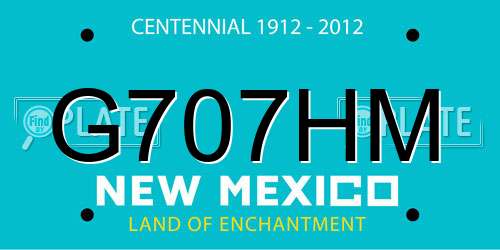G707HM New Mexico License Plate