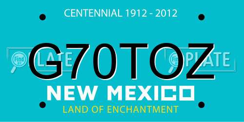 G70TOZ New Mexico License Plate