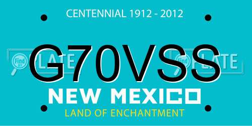 G70VSS New Mexico License Plate