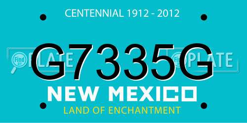 G7335G New Mexico License Plate