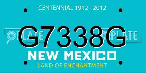 G7338G New Mexico License Plate