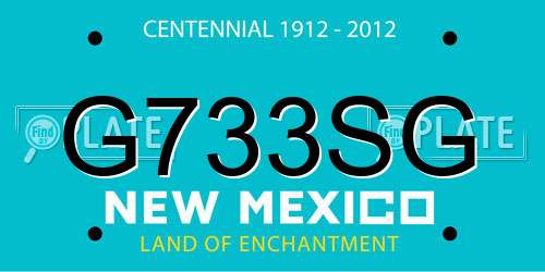G733SG New Mexico License Plate