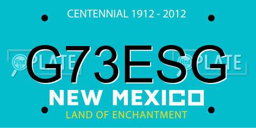 G73ESG New Mexico License Plate