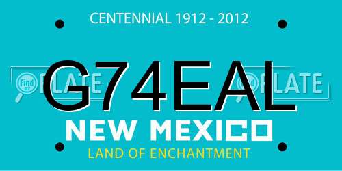 G74EAL New Mexico License Plate