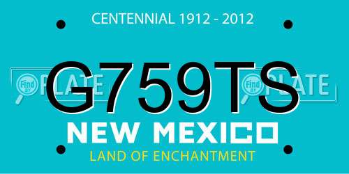 G759TS New Mexico License Plate