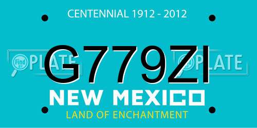 G779ZI New Mexico License Plate
