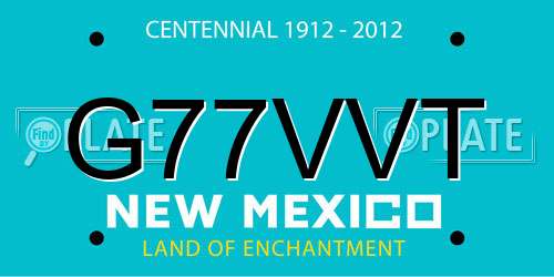 G77VVT New Mexico License Plate