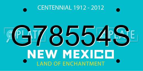 G78554S New Mexico License Plate