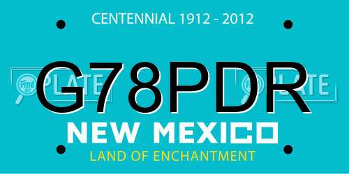 G78PDR New Mexico License Plate