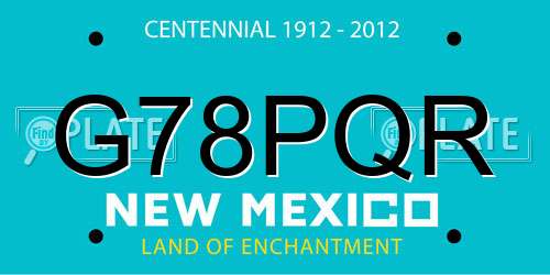 G78PQR New Mexico License Plate