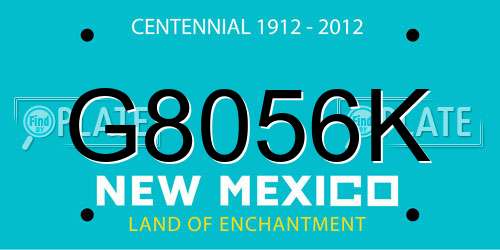 G8056K New Mexico License Plate