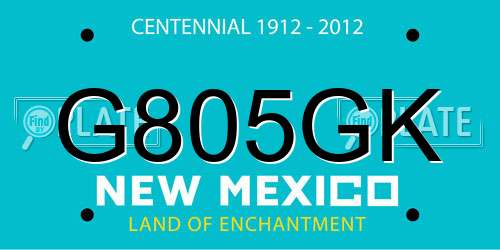 G805GK New Mexico License Plate