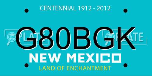 G80BGK New Mexico License Plate