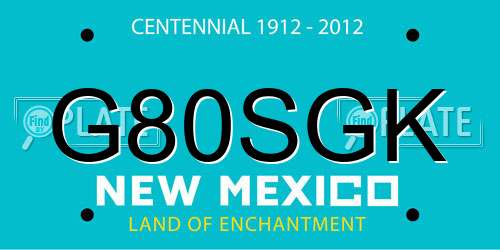 G80SGK New Mexico License Plate
