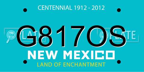G817OS New Mexico License Plate