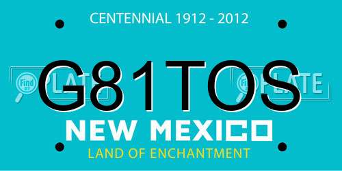 G81TOS New Mexico License Plate
