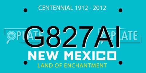G827AI New Mexico License Plate