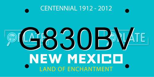 G830BV New Mexico License Plate