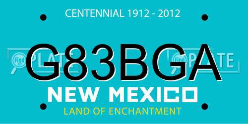 G83BGA New Mexico License Plate