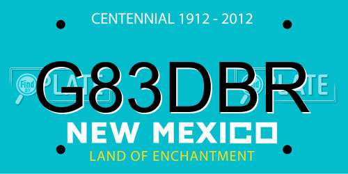 G83DBR New Mexico License Plate