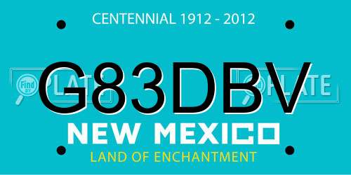 G83DBV New Mexico License Plate