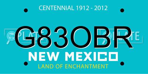G83OBR New Mexico License Plate