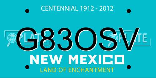 G83OSV New Mexico License Plate