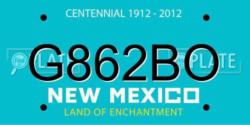 G862BO New Mexico License Plate