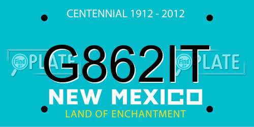 G862IT New Mexico License Plate