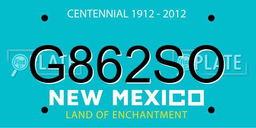 G862SO New Mexico License Plate