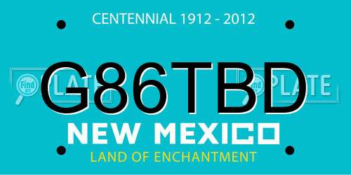 G86TBD New Mexico License Plate