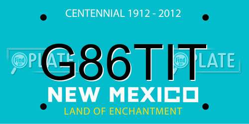G86TIT New Mexico License Plate