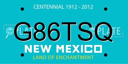 G86TSQ New Mexico License Plate