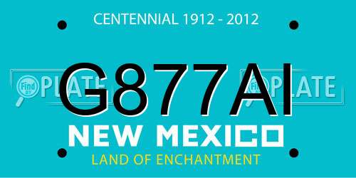 G877AI New Mexico License Plate