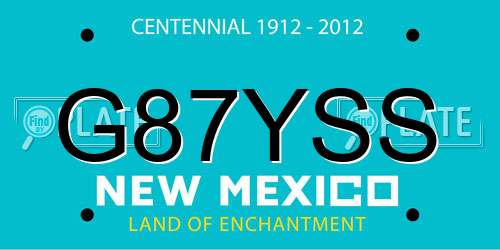 G87YSS New Mexico License Plate